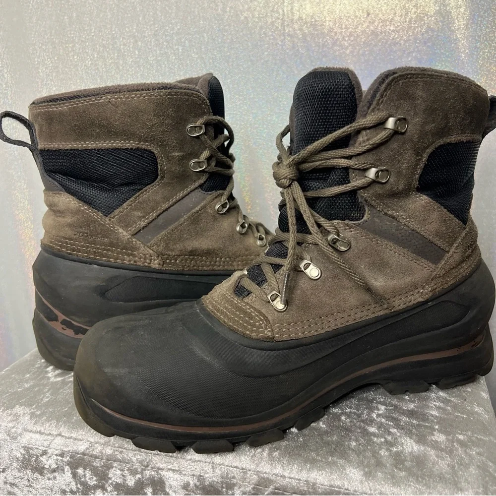 Sorel winter boots brown black waterproof cold weather snow outdoors hiking